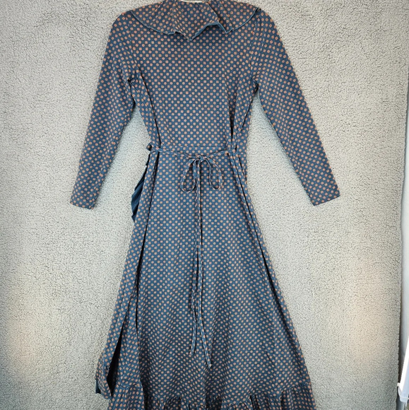 Matilda Jane, choose your own path green-burnt orange true wrap dress Sz XS - Picture 8 of 11